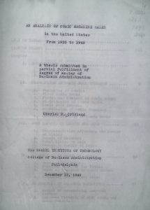 Title page from Cridland's dissertation