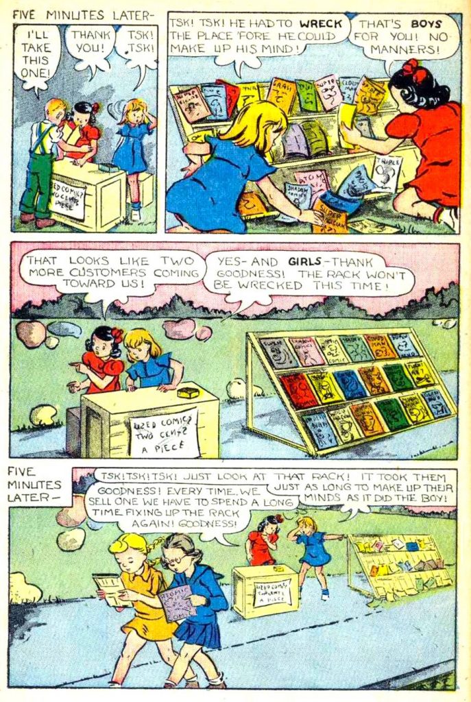 A page of Jane Krom's art from the Dotty story in Supersnipe Comics, November 1946.